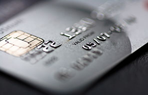 closeup of a credit card